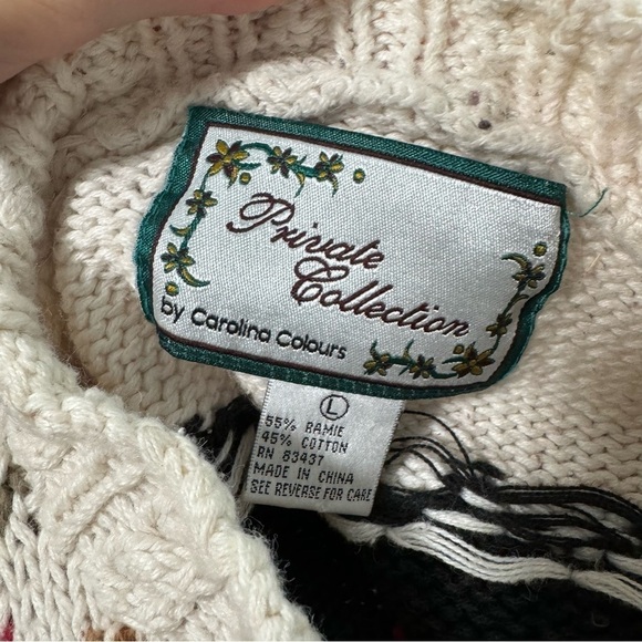 Private Collection by Carolina Colours Paisley Stripe Vintage Sweater Unique - Picture 5 of 5